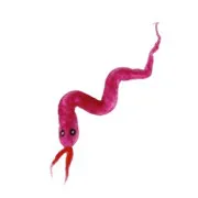 Le serpent feutrine rose