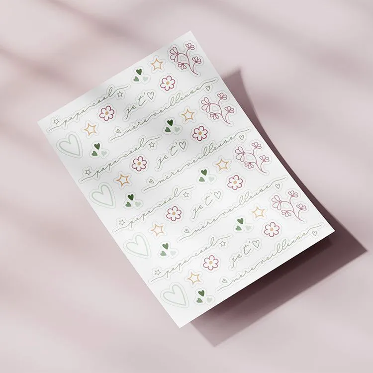 Planche Stickers "Fête des parents"