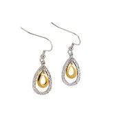 Boucles d'oreilles goutte Ovée argenté/doré