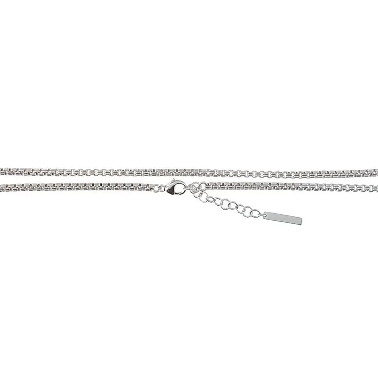 Chaine maille carrée palladium 70 cm
