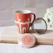 Teebecher mit Sieb'Sunrise Koralle'
