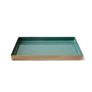Tablett Emaille & Messing Khaki