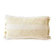 Besticktes Baumwollkissen – Curry