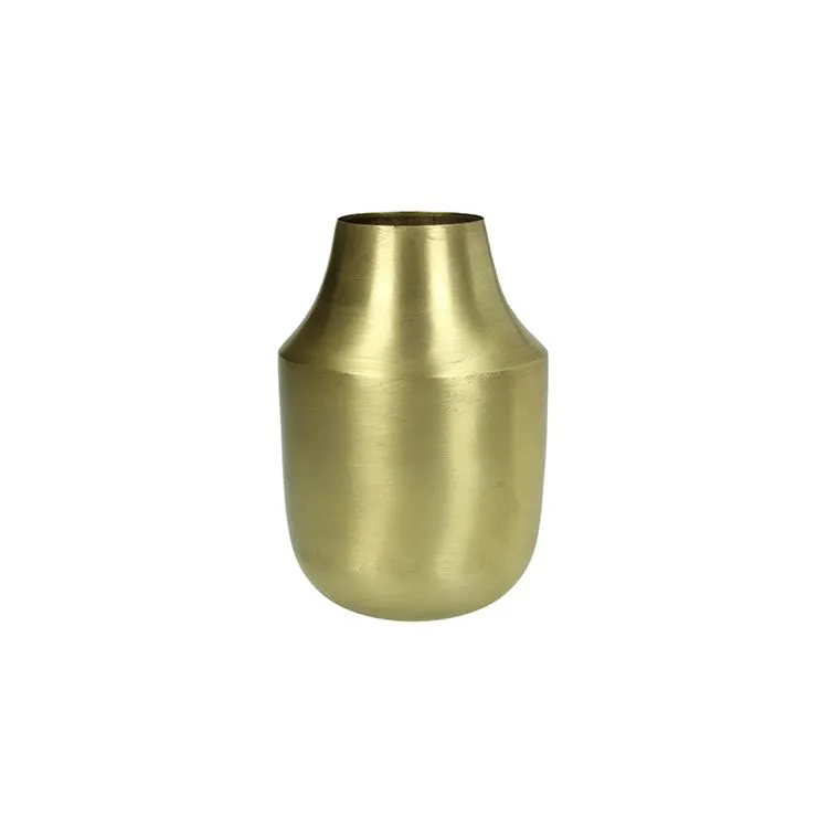 Einzelblumenvase geb&uuml;rstetes Messing