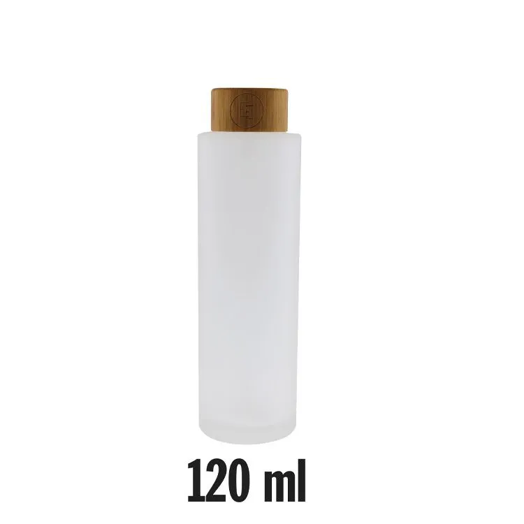 Flacon verre 120ml + bouchon à visser bambou 