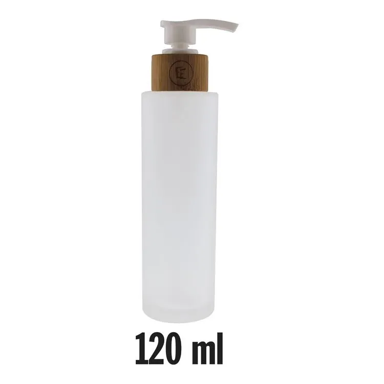 Flacon verre 120ml + pompe cosmétique bambou