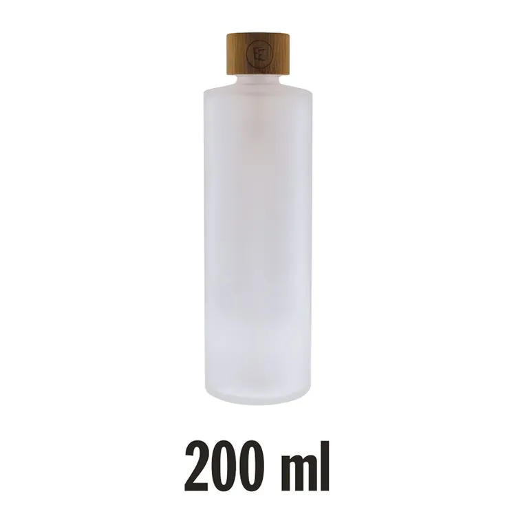 Flacon verre 200ml + bouchon à visser bambou 