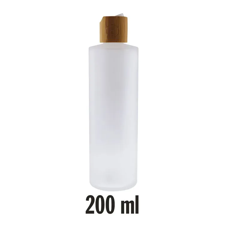 Flacon verre 200ml + bouchon de service bambou