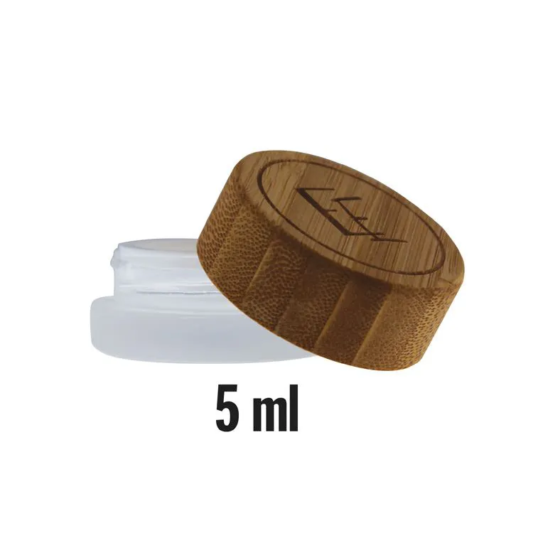 Pot vide VERRE couv bambou 5 ml