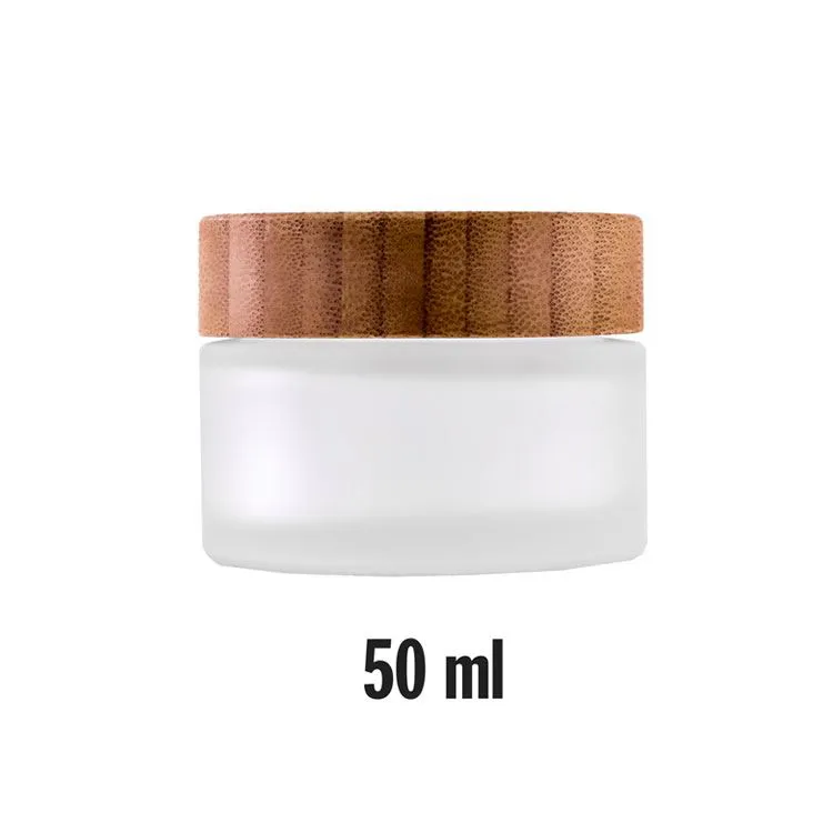 Pot vide Verre couv bambou 50 ml