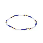 Armband kleine Blaue & Weiße Glasperlen
