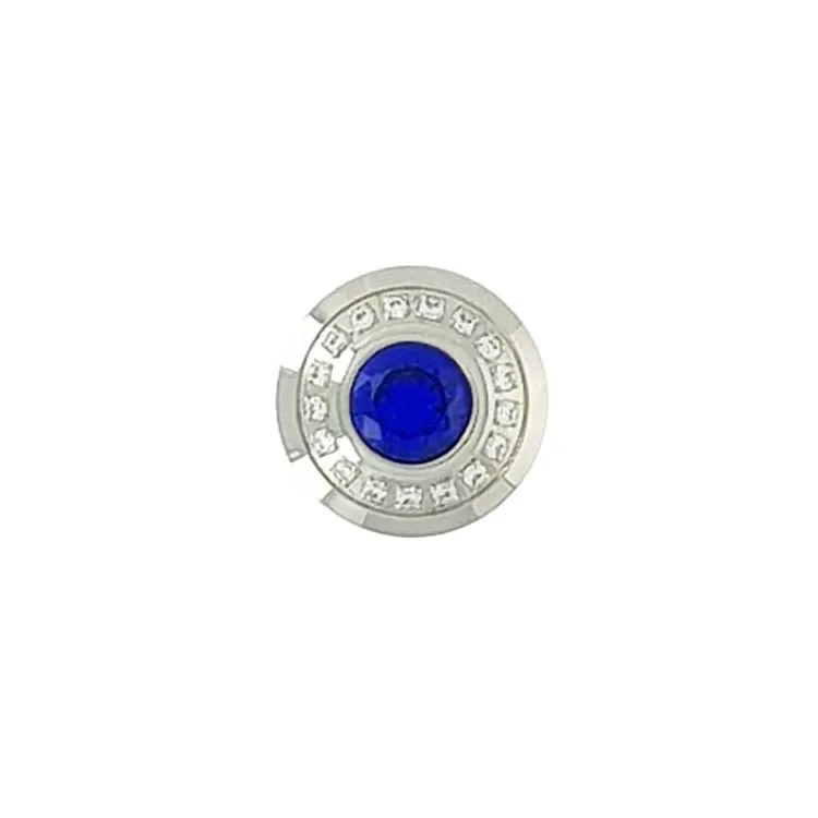 Schraubknopf strass blau