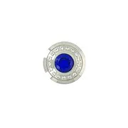 Bouton à visser strass bleu