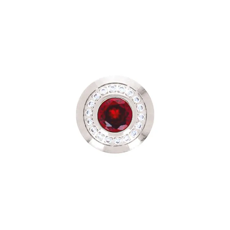 Bouton à visser cristal rouge
