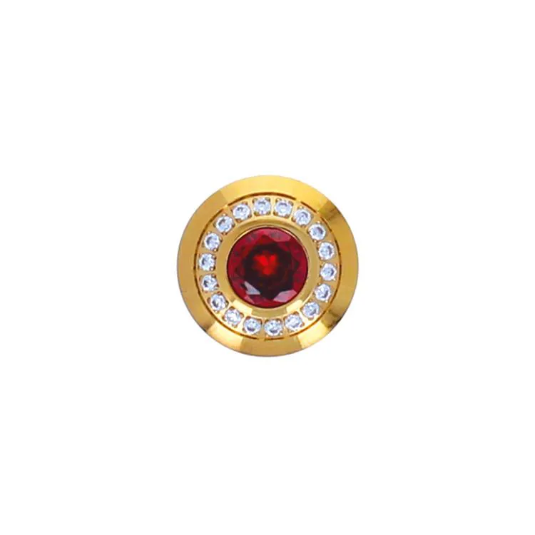 Schraubknopf roter Kristall Do