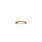Bague fine sertie de strass - doré or 18k