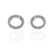Ohrringe in Ringform mit Strasssteinen