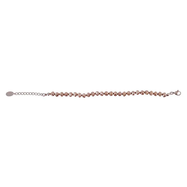 Bracelet perles de verre brun