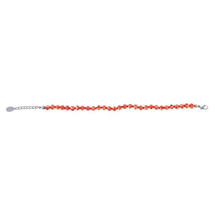 Bracelet perles de verre orange