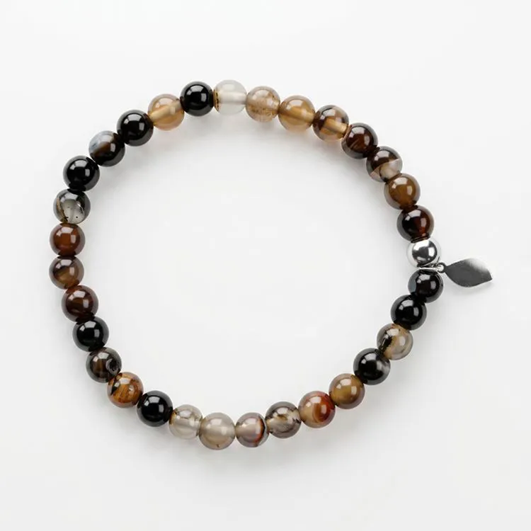 Bracelet Agate caf&eacute;
