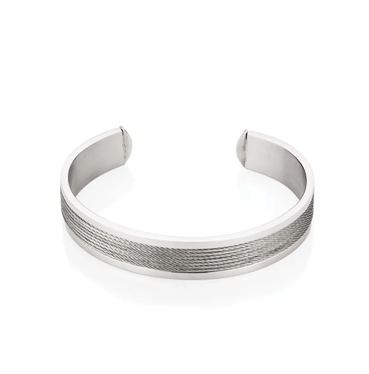 Bracelet petit jonc motif cordage pour homme