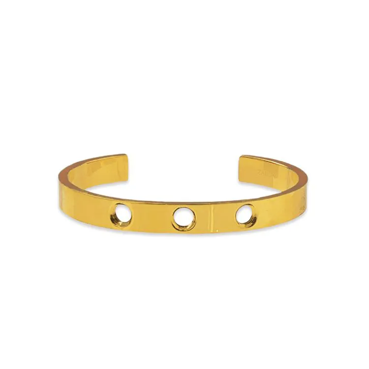 Bracelet jonc évolutif doré 18K - 3 boutons