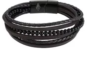 Armband rangs Leder/onyx