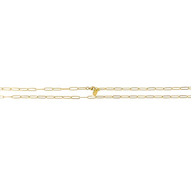 Chaine anneaux allongés 70 cm doré 18 cts