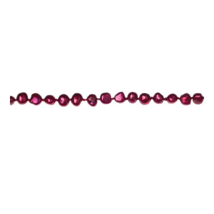 Collier de perles d'eau douce mauves 8mm
