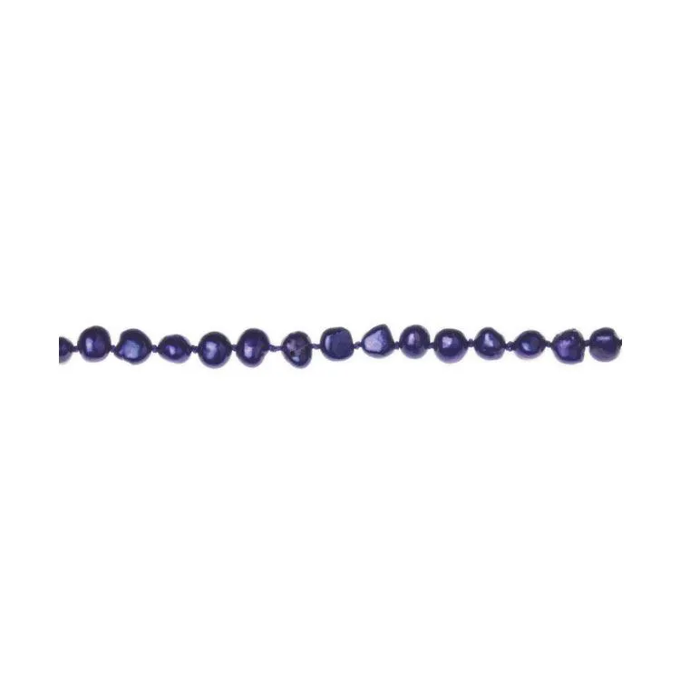 Collier de perles d'eau douce bleu marine 8mm