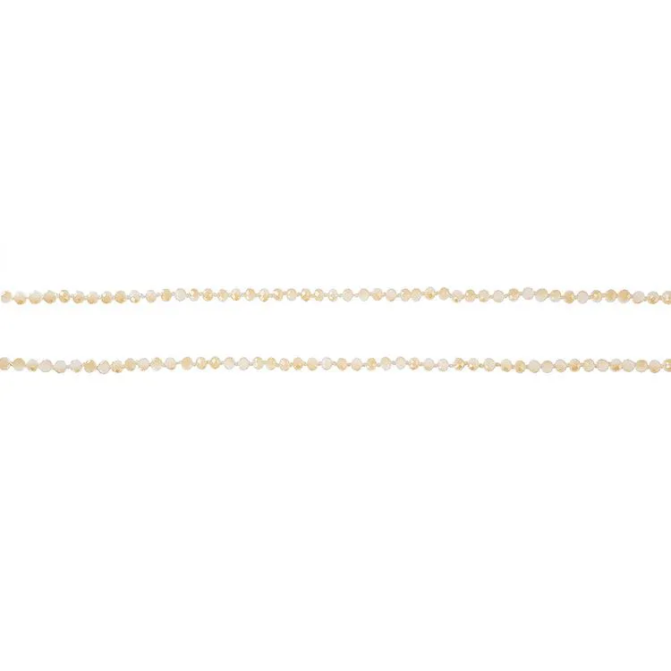 Collier perles verre beige rang 1m