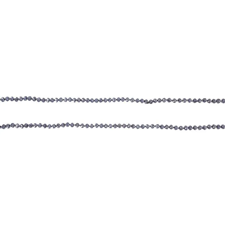 Collier perles verre argenté rang 1m