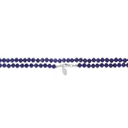Collier perle verre Bleu marine rang 1m