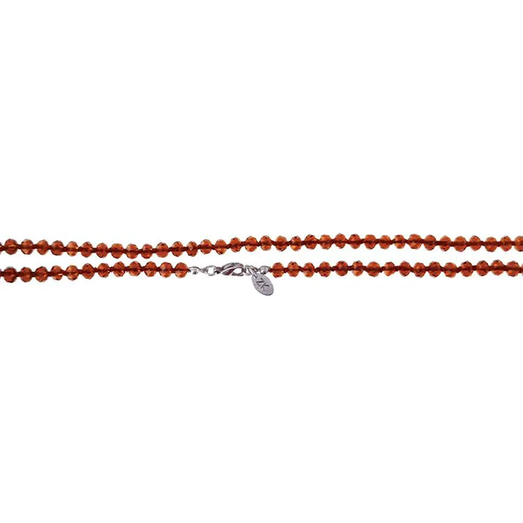 Collier perles verre chocolat rang 1m