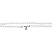 Collier de perles verre blanche rang 1m