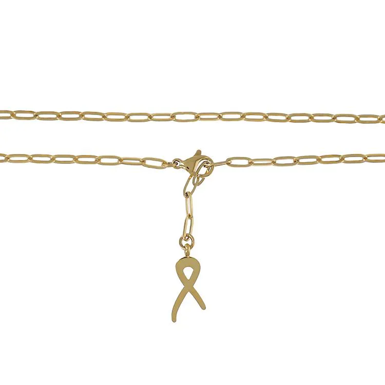 Collier Octobre rose ajustable, doré 18K