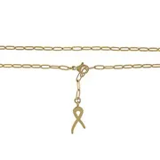 Collier Octobre rose ajustable, doré 18K