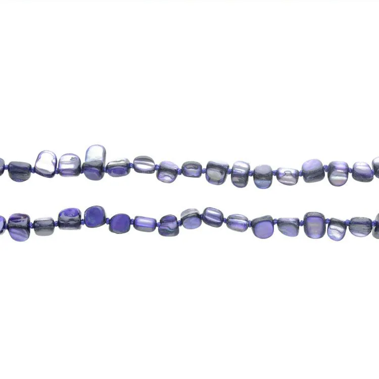 Collier violet coquillage carré