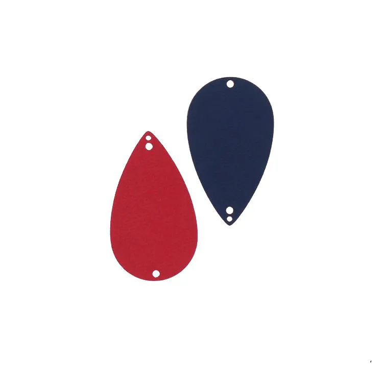 Leder El&eacute;gante f&uuml;r Ohrringe rot/blau