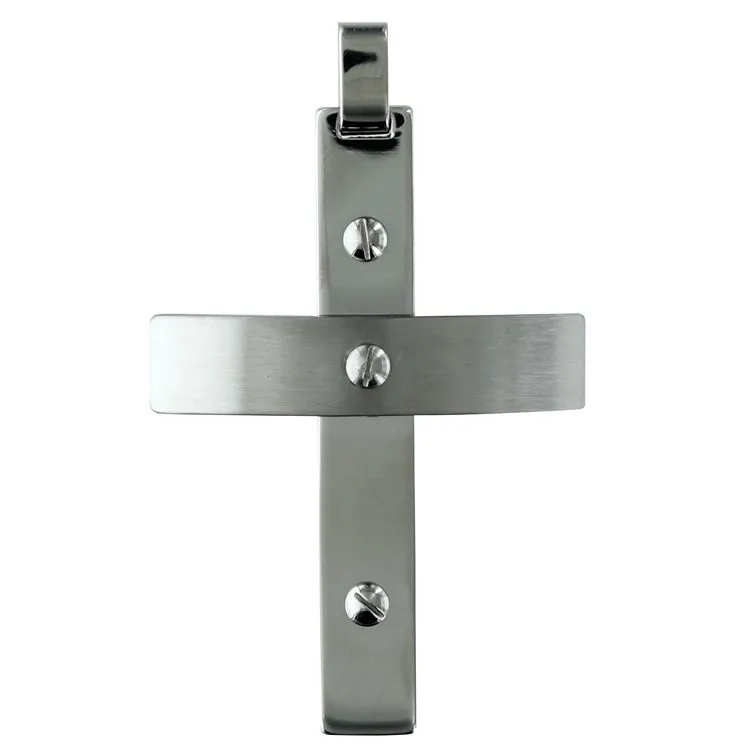 Pendentif croix pour homme en acier
