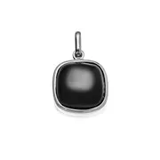 Pendentif carré en acier émaillé noir