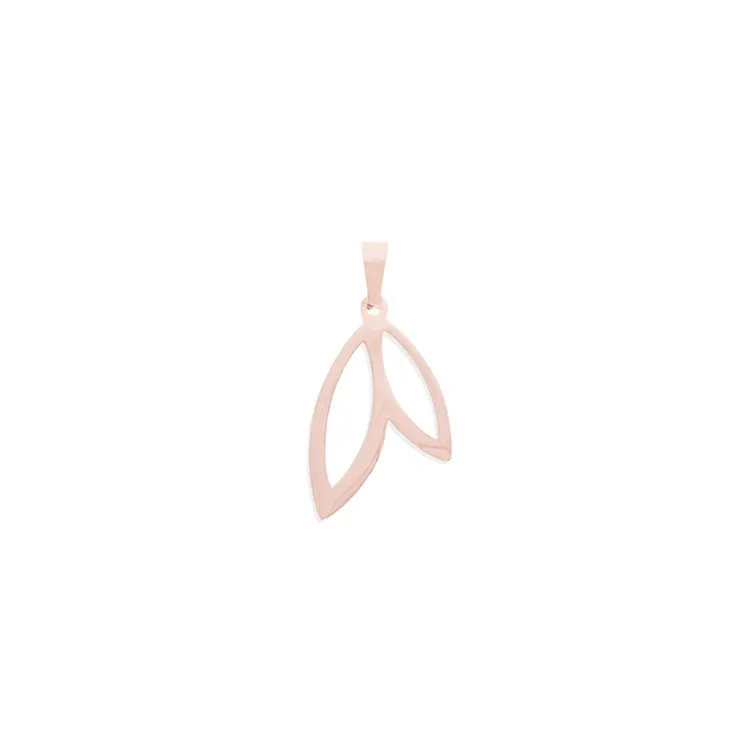 Pendentif feuilles or rosé