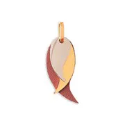 Pendentif Monica 3 pièces cuir & doré 18K