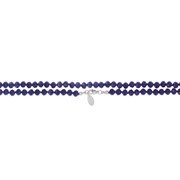 Collier perle verre Bleu marine rang 1m