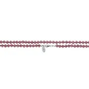 Collier perles verre rose pourpre, rang 1m
