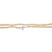Collier perles verre moutarde rang 1m