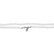 Collier de perles verre blanche rang 1m