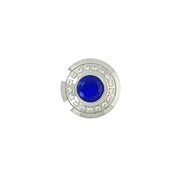 Bouton à visser strass bleu 1