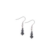 Boucles d'oreilles perles verre noir