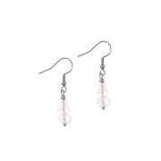 Boucles d'oreilles perles verre transparent 1